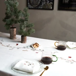 Dug med jule broderi 140x360 cm 203409/203408