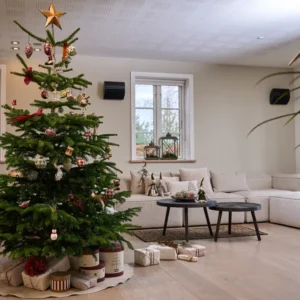 Miljøbillede af opbevaringsæsker glædelig jul og moderne julemand 245305