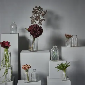 Miljøbillede flaske/vase 8x16 cm klar glas