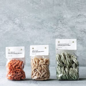 Miljøbillede af forskellige pastatyper