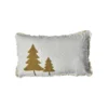 Shopbillede pude med broderet juletræer i beige