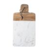 Skærebræt i hvid marmor med træ shopbillede